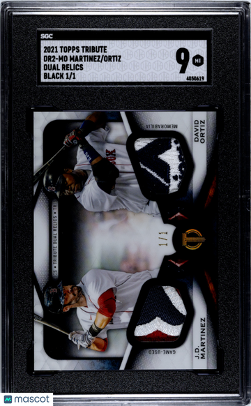 2021 Topps Tribute Martinez Ortiz #DR2-MO Dual Relics Black SGC 9