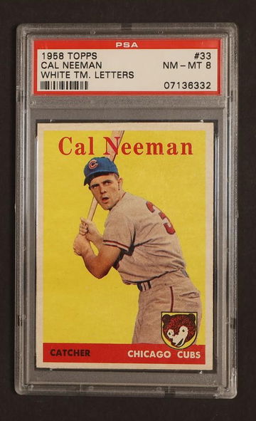 1958 Topps Calvin Neeman #33A PSA 8