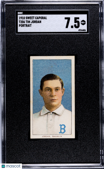 1910 1909-11 T206 Tim Jordan Portrait Sweet Caporal SGC 7.5