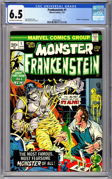 MONSTER OF FRANKENSTEIN #1 CGC 6.5 CLASSIC MIKE PLOOG HORROR COVER & ART 1973