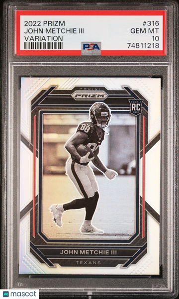 2022 Panini Prizm John Metchie III #316 Rookie PSA 10