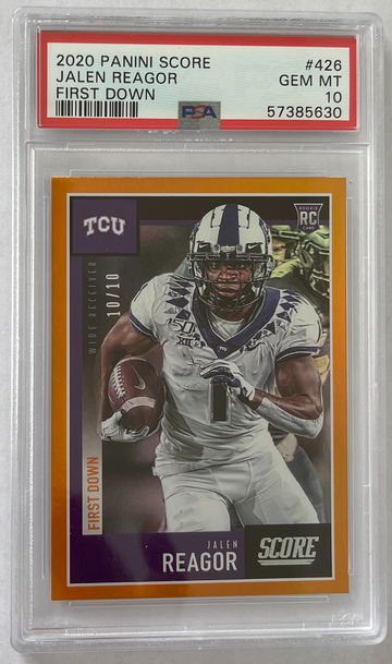 2020 Panini Score Jalen Reagor First Down /10 PSA 10 POP 1