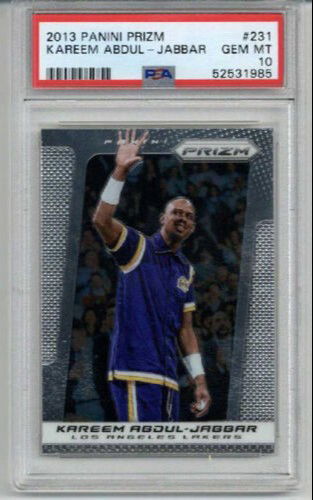 2013 PANINI PRIZM #231 KAREEM ABDUL JABBAR CARD LAKERS PSA 10 LOW POP RARE