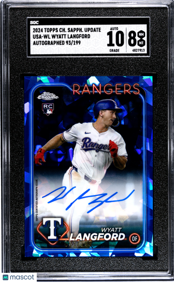 2024 Topps Chrome Sapphire Update Wyatt Langford #USA-WL Autograph SGC 8 Auto 10