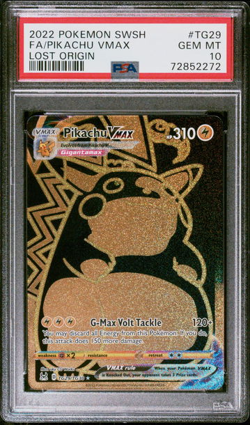 2022 Pokemon Sword and Shield Lost Origin Trainer Gallery Pikachu Vmax #TG29 PSA 10