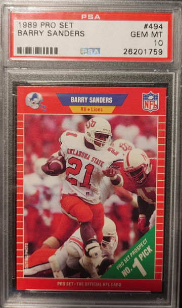 1989 Pro Set Barry Sanders RC PSA 10