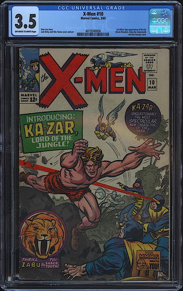 X-Men #10 CGC 3.5 Marvel 1965 1st Ka-Zar Zabu Savage Land