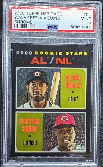 2020 Heritage Yordan Alvarez / Aquino Chrome #54 /999 PSA 9