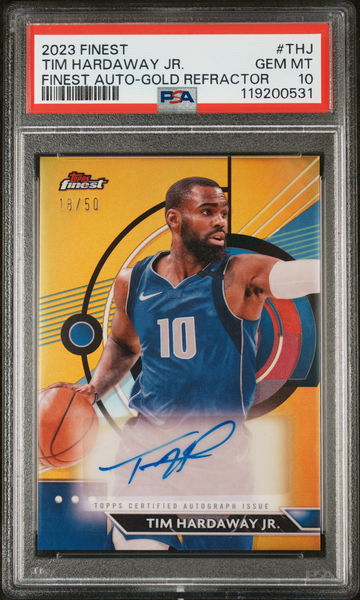 2023 Finest #THJ Tim Hardaway Jr. Finest Auto-Gold Refractor /50 Auto PSA 10