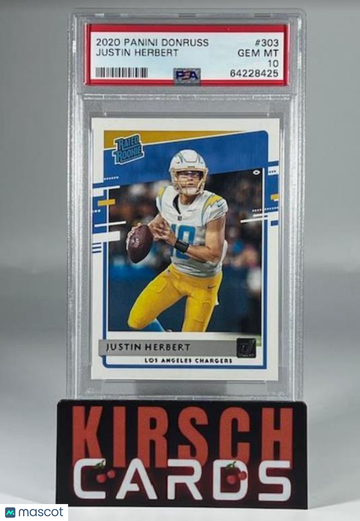 Justin Herbert RC 2020 Donruss RATED Rookie #303 GEM MINT PSA 10