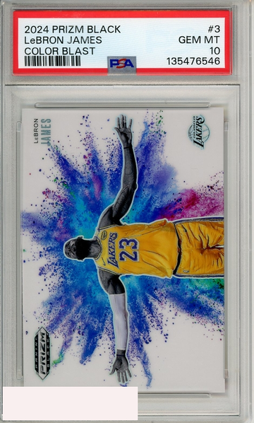 2024 PANINI PRIZM BLACK COLOR BLAST LEBRON JAMES #3 PSA 10 GEM MT