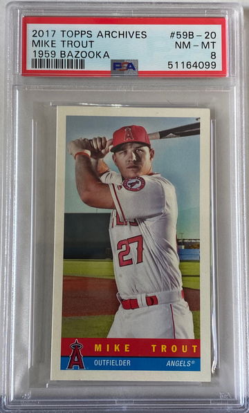 2017 Topps Archives Mike Trout 1959 Bazooka PSA 8