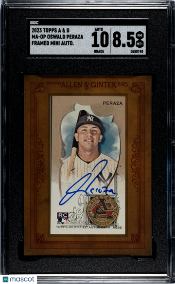 2023 Topps Allen & Ginter Oswald Peraza #MA-OP Framed Mini Autograph SGC 8.5 Auto 10