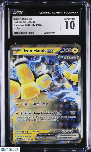 2023 Pokemon Paradox Rift Iron Hands ex Holo CGC 10 #070/182