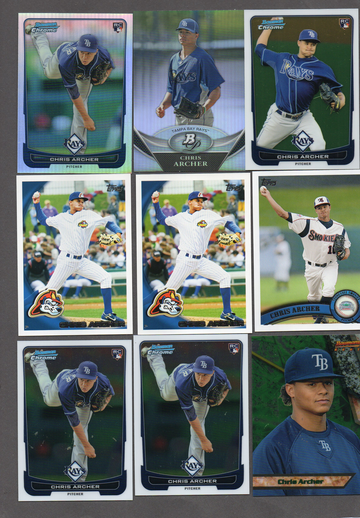 Chris Archer Baseball Card Lot (18) - Many Rookies, Inserts, Nice Variety