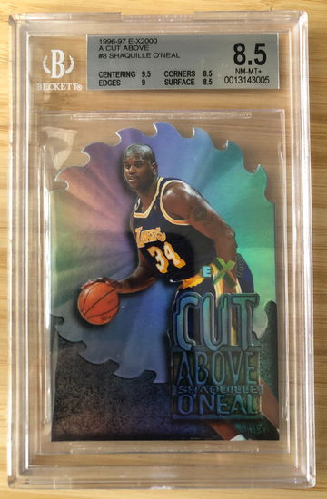 1996 Shaquille O'Neal Skybox E-X2000 A Cut Above BGS 8.5