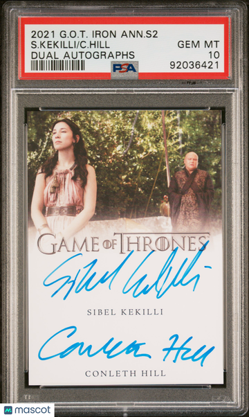 2021 Game Of Thrones Iron Anniversary Series 2 Dual Autographs C. Hill S. Kekilli PSA 10