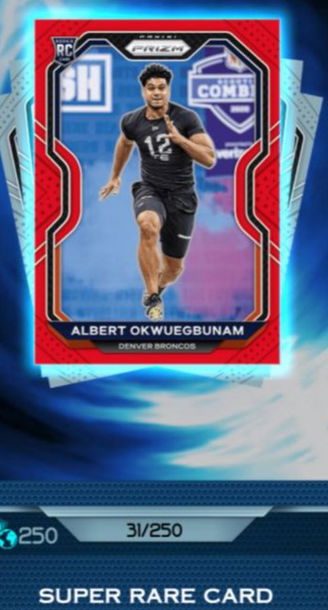 Panini Blitz 2020 Prizm Red Albert Okwuegbunam /250