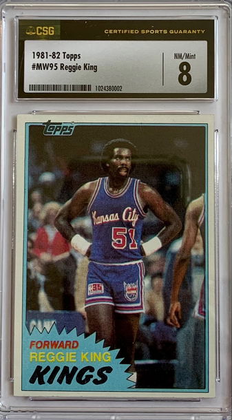 1981 - 82 Topps Basketball #95 Mid West - Reggie King - CSG 8 NM Mint New Label.