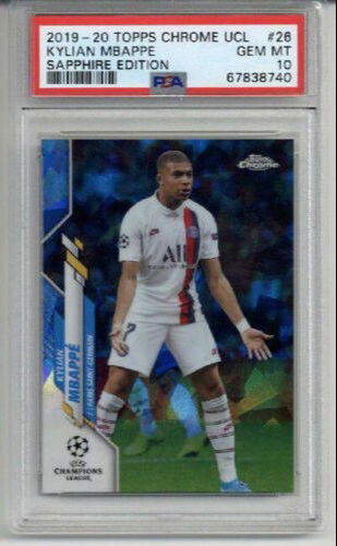 2019-20 TOPPS CHROME UCL SAPPHIRE EDITION #26 KYLIAN MBAPPE PSA 10 LOW POP RARE