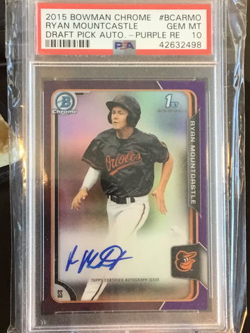 Ryan Mountcastle 2015 Bowman Chrome Purple Refractor Auto PSA 10 GEM MINT 54/250 Orioles