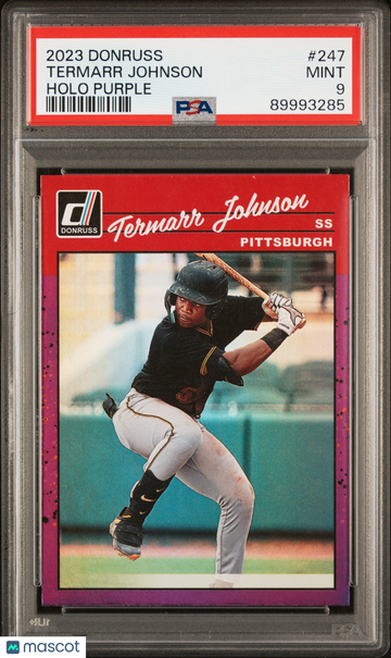 2023 Panini Donruss Termarr Johnson #247 Holo Purple PSA 9