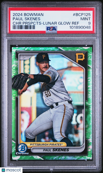 2024 Bowman Chrome Prospects Paul Skenes #BCP125 Prspcts Lunar Glow Ref PSA 9