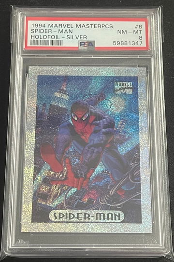 1994 Marvel Masterpieces Holofoil Silver Spider-Man #8 PSA 8 NM-MT POP 5!
