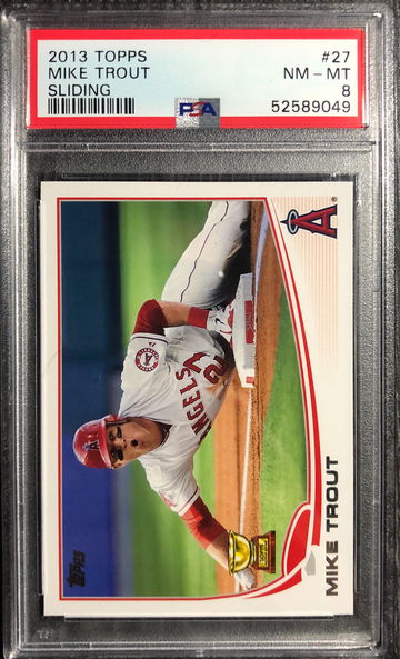 2013 Topps Mike Trout Sliding #27 PSA 8 