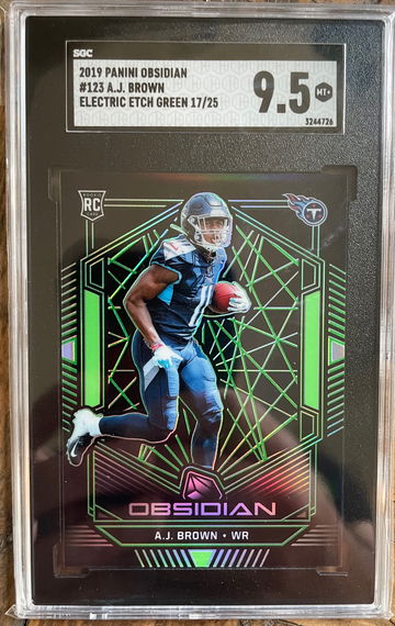 2019 Panini Obsidian AJ Brown Electric Etch Green RC 17/25 SGC 9.5