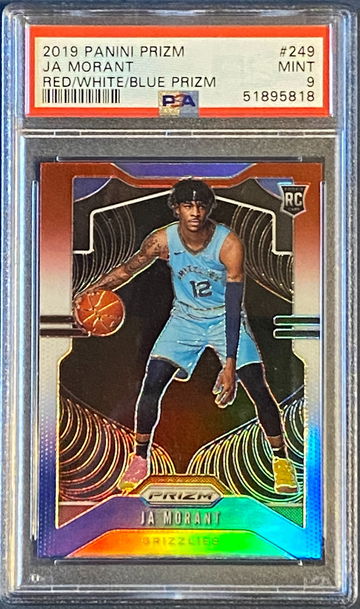 2019 Prizm Ja Morant Red White Blue Rookie PSA Mint 9