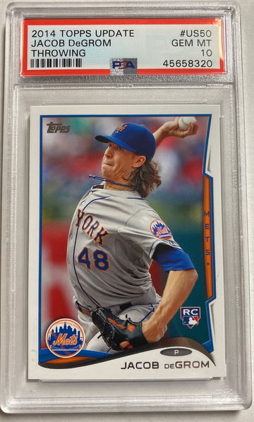 2014 Topps Update Jacob DeGrom PSA10 RC #US50 Throwing 