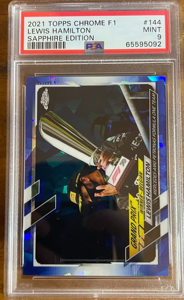 2021 TOPPS CHROME F1 SAPPHIRE LEWIS HAMILTON #144 PSA 9 MINT
