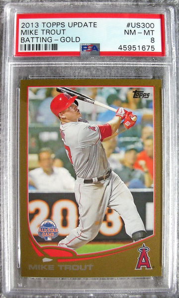 Mike Trout 2013 Topps Update #US300 Gold PSA 8
