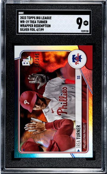 2023 Big League #WR-19 Trea Turner Wrapper Redemption /199 SGC 9