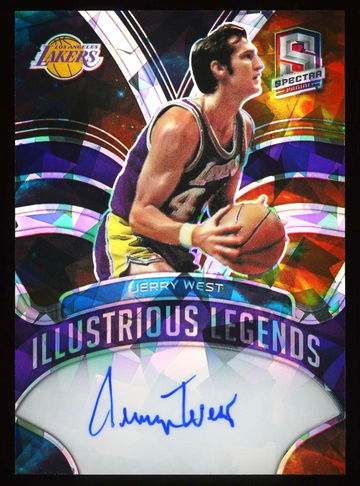 2021-22 Panini Spectra Jerry West Illustrious Legends Auto Lakers 37/49 #ILS-JWE
