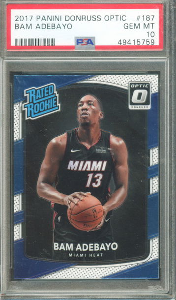 2017-18 Bam Adebayo Optic PSA 10 #187 Panini Donruss Optic Rookie RC Miami Heat