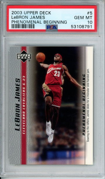 LEBRON JAMES 2003 Upper Deck Phenomenal Beginning #5 PSA 10 Gem Mint Cavs Lakers Heat