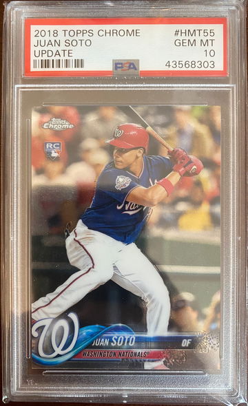 JUAN SOTO 2018 TOPPS CHROME UPDATE RC PSA 10 GEM MINT