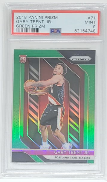 2018 Prizm Gary Trent Jr. Green Prizm SP RC #71 PSA 9 MINT