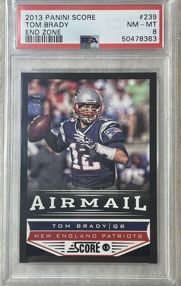 Tom Brady 2013 Panini Score #/6 End Zone Black Prizm PSA 8 MINT Patriots