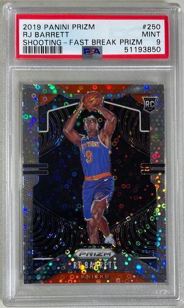 2019 Panini Prizm RJ Barrett Shooting Fast Break Prizm PSA 9