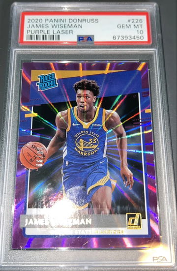 2020-21 Donruss James Wiseman Rated Rookie Purple Laser PSA 10 GEM MT 36/99 #226