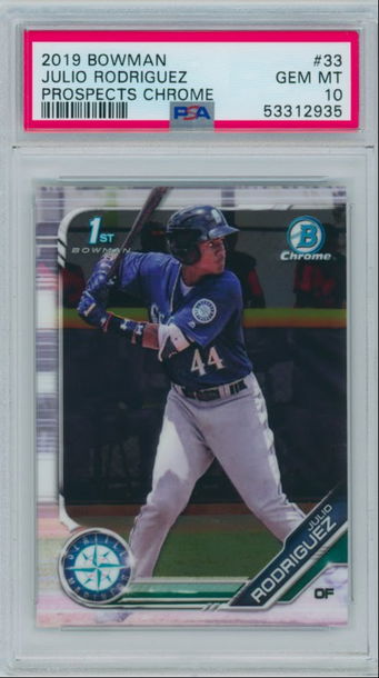 2019 Bowman Julio Rodriguez Prospects Chrome #33 PSA 10