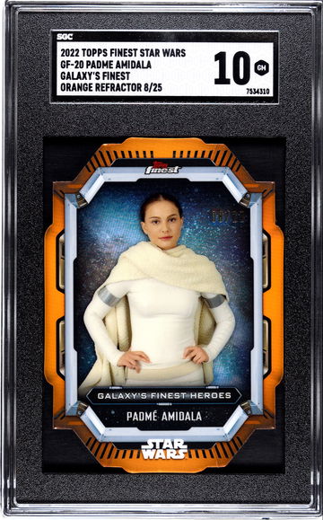 Padme Amidala - Topps Finest Star Wars Galaxy’s Finest GF-20 Orange /25 SGC 10