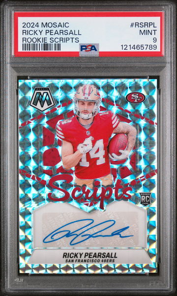 2024 Mosaic Rookie Scripts Ricky Pearsall #8 PSA 9