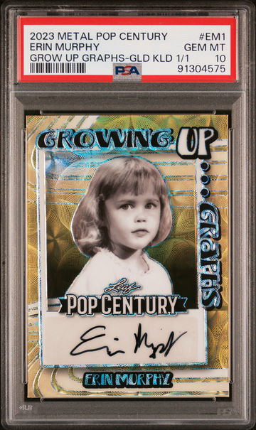 2023 Leaf Metal Pop Century Growing Up Graphs #EM1 Erin Murphy Grow Up Graphs-Gld Kld 1/1 PSA 10