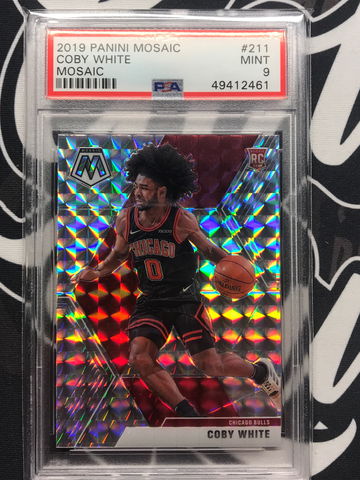 2019 Panini Mosaic Coby White Rookie Silver Prizm #211 PSA 9