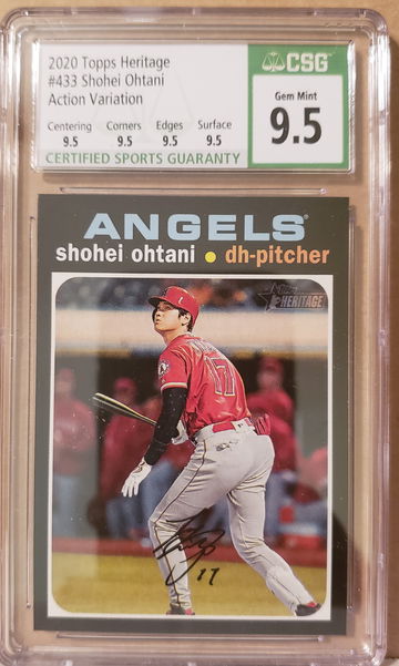 2020 Topps Heritage #433 Shohei Ohtani Action CSG 9.5