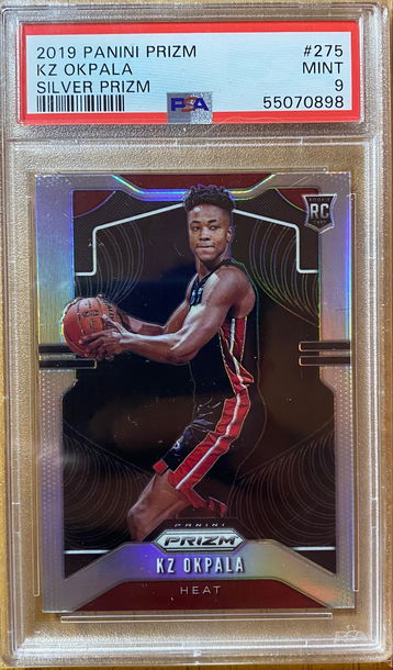 2019 Panini Prizm KZ Okpala Silver Prizm PSA 9 Mint